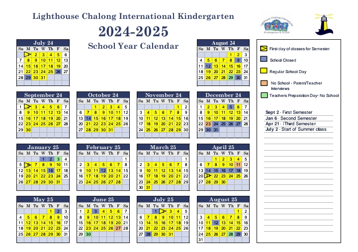 lighthouse kindergarten nursery chalong calendar